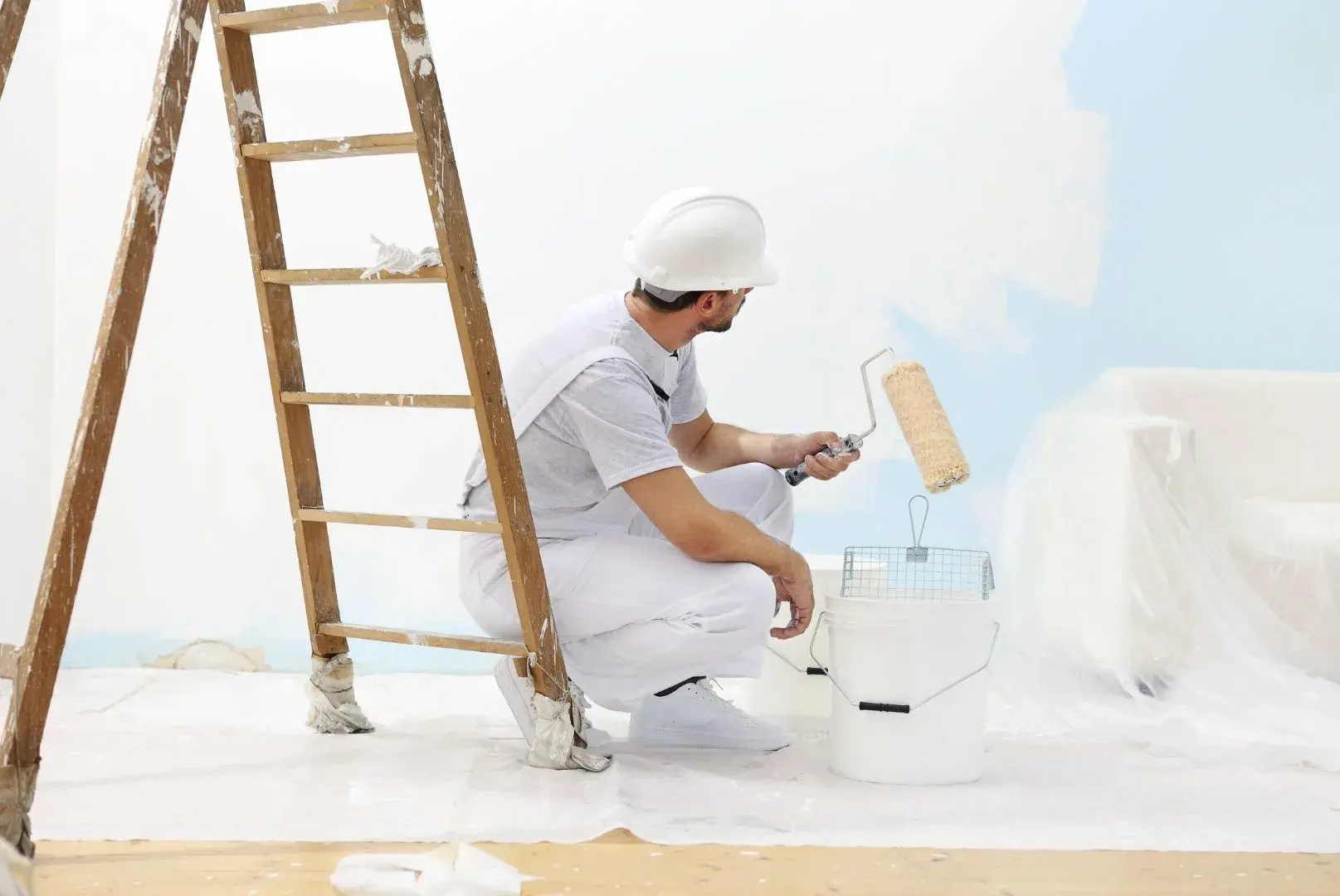 Painting professional at work